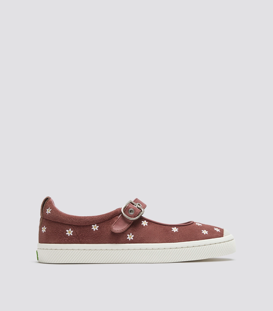 OCA Mary Jane Withered Rose Suede Embroidered Flowers Sneaker