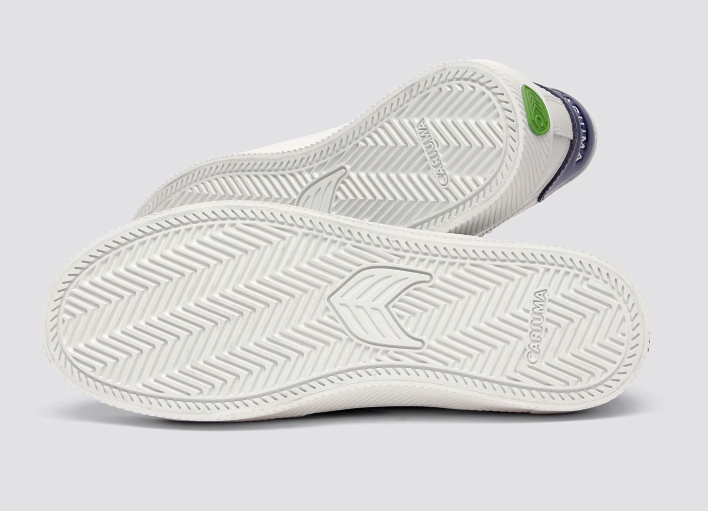 SALVAS White Leather Bright Navy Logo Sneaker