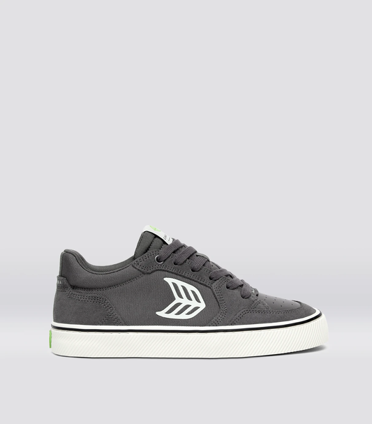 VALLELY PRO Magnet Grey Suede and Cordura Ivory Logo Sneaker