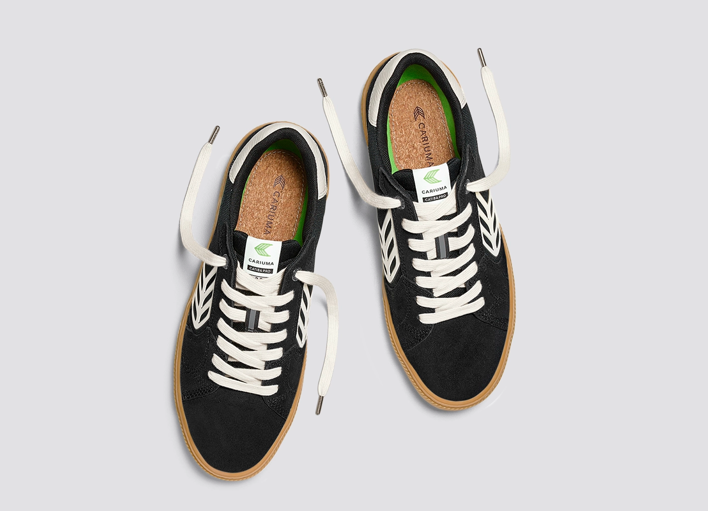 CATIBA PRO 2.0 Gum Black Suede and Cordura Ivory Logo Sneaker