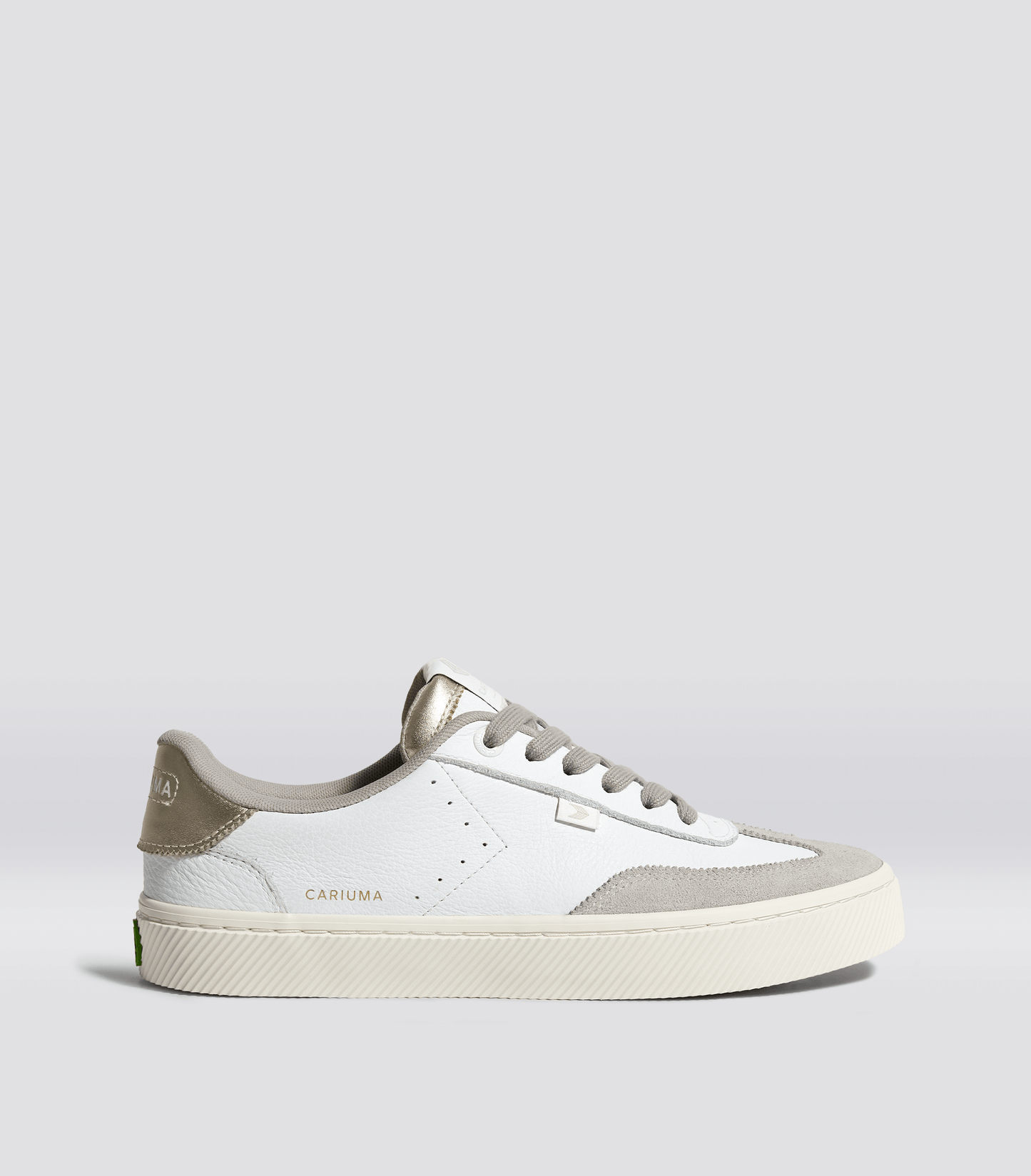 TOCA White Premium Leather Vintage White Suede Metallic Gold Sneaker