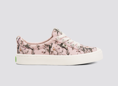OCA Low Pale Lilac Parrot Print Canvas Sneaker