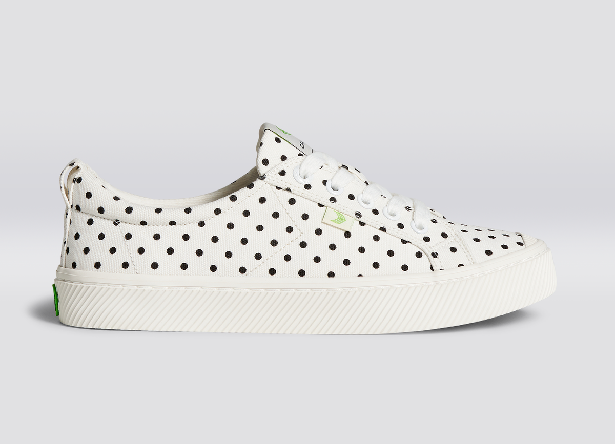 OCA Low White Canvas Black Polka Dots Sneaker
