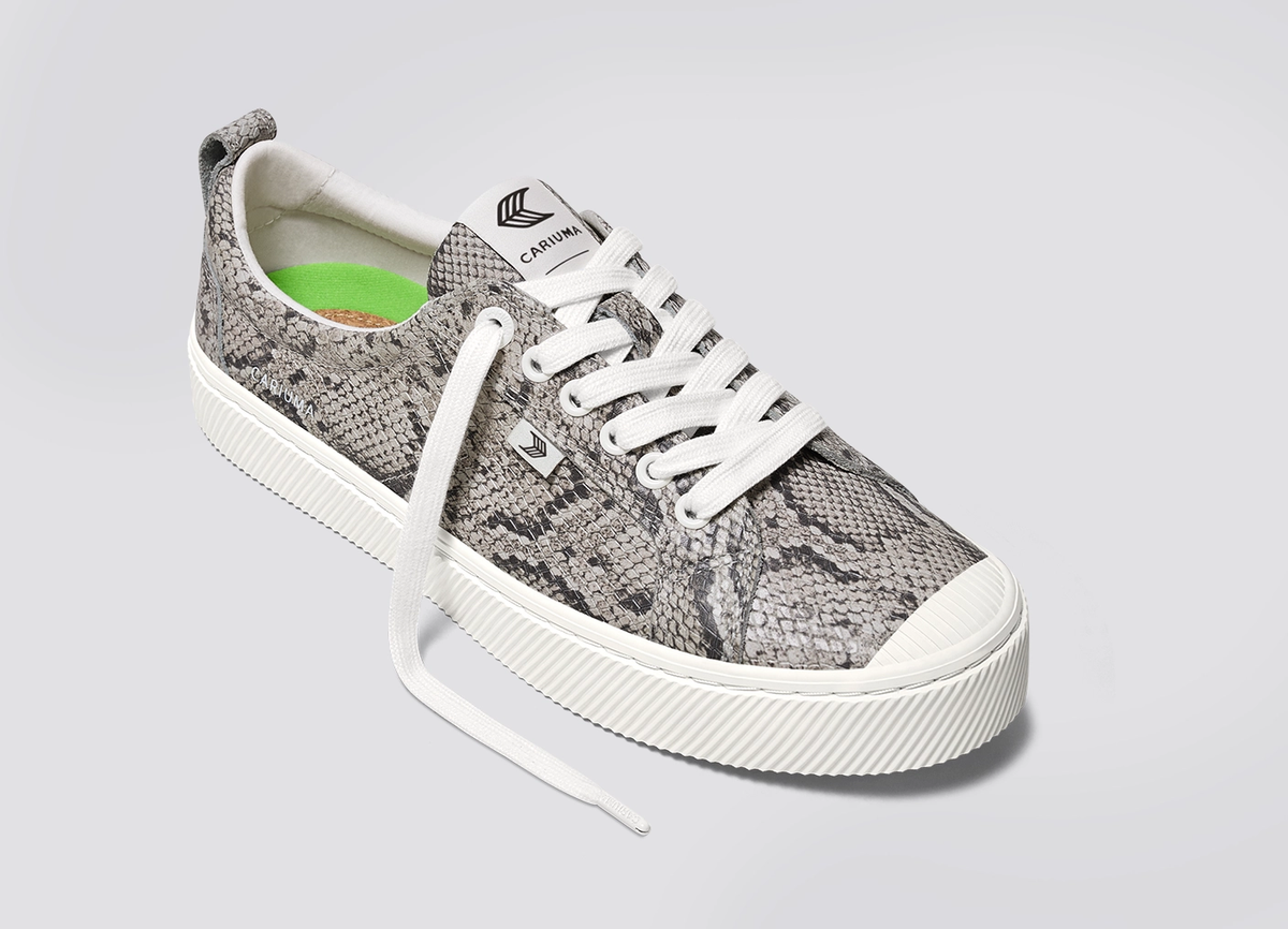 OCA Low Snake Skin Print Leather Sneaker