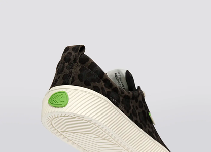 OCA Low Black Jaguar Print Suede Sneaker