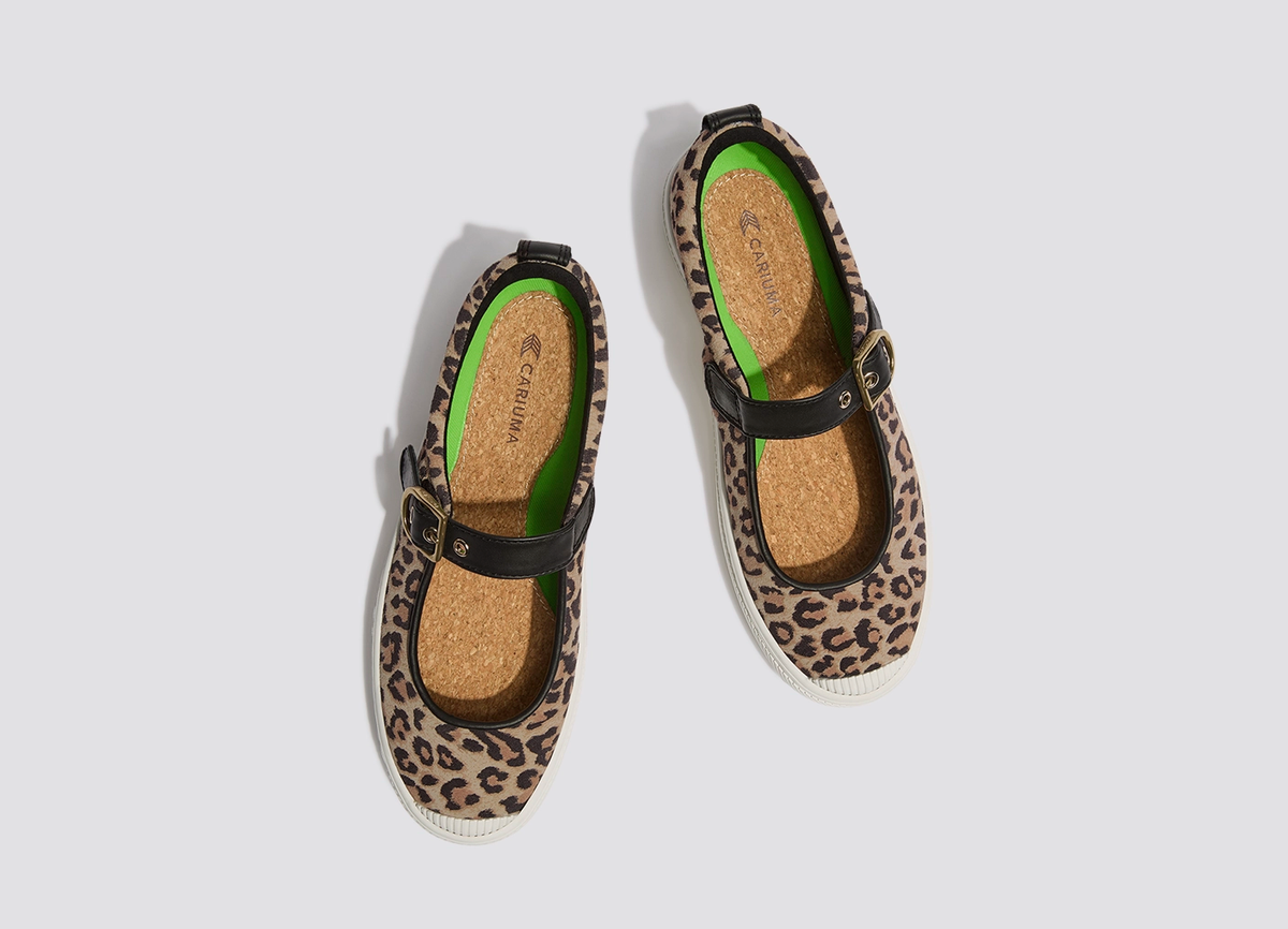 OCA Mary Jane Leopard Print Suede Sneaker