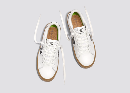 SALVAS Leather Gum Warm White Black Logo