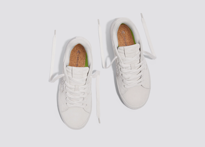 SALVAS All Smoke White Suede Sneaker