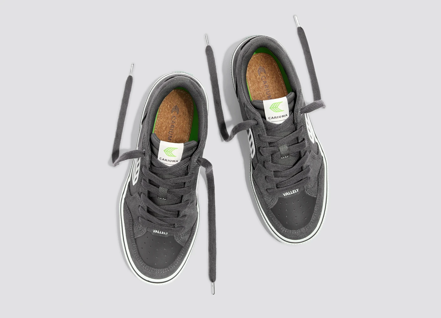 VALLELY PRO Magnet Grey Suede and Cordura Ivory Logo Sneaker