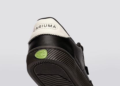 TOCA Teak Black Diamond Leather Off-White Accents Sneaker