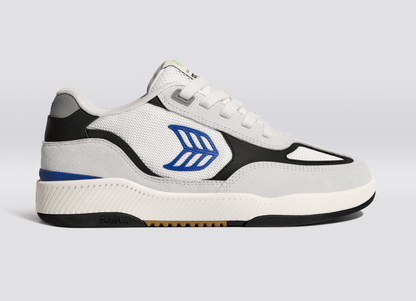 Skategoat C25 PRO Smoke White Suede Off-White Mesh Bold Blue Logo Black Sneaker